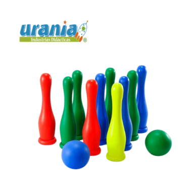 Juego de Bolos en Madera 10 Pines y 2 Bolas