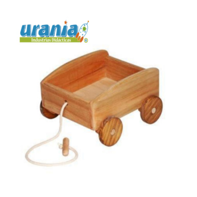 Carrito de Arrastre en Madera: Estación de Transporte y Juego